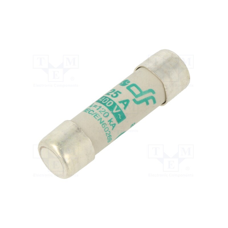 1 pcs x DF ELECTRIC - 440125 - Fuse: fuse, aM, 25A, 400VAC, ceramic,cylindrical,industrial