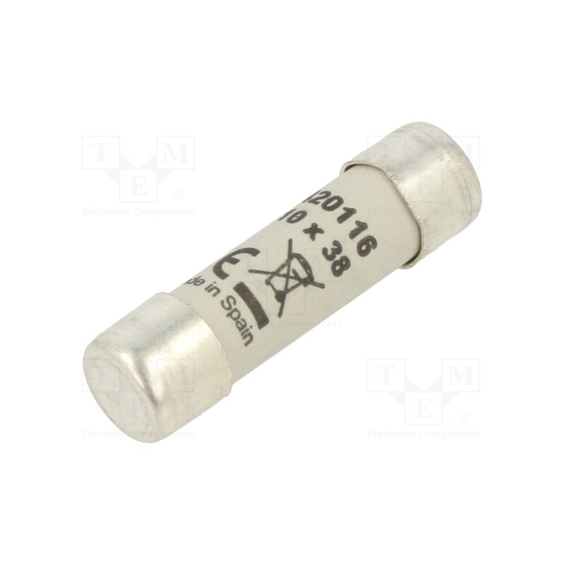 1 pcs x DF ELECTRIC - 420116 - Fuse: fuse, gG, 16A, 500VAC, 250VDC, 10.3x38mm