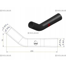 Armored upper radiator pipe c 330 ursus