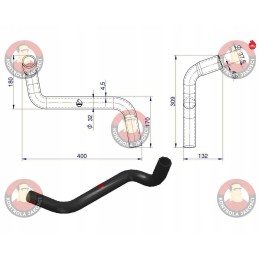 Armored lower radiator pipe c 330 ursus