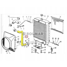 Armored lower radiator pipe c 330 ursus