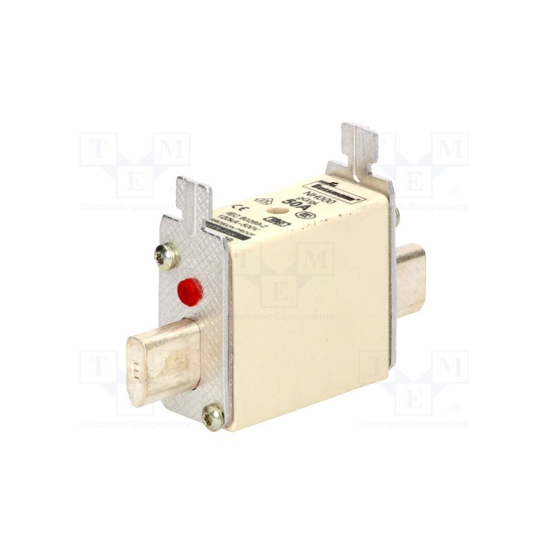 1 pcs x BUSSMANN - 50NHG000B - Fuse: fuse, 50A, 500VAC, 250VDC, ceramic,industrial, NH000
