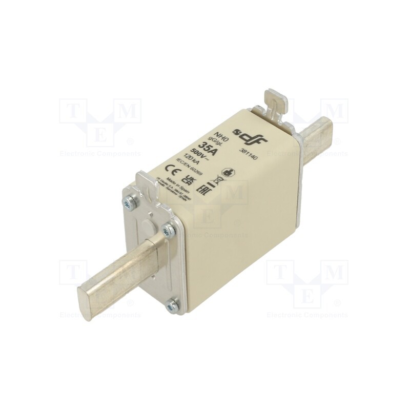 1 pcs x DF ELECTRIC - 381140 - Fuse: fuse, gG, 35A, 500VAC, 250VDC, ceramic, NH0