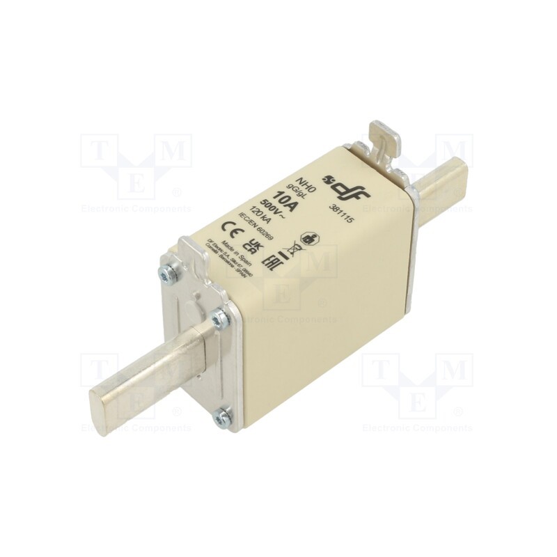 1 pcs x DF ELECTRIC - 381120 - Fuse: fuse, gG, 16A, 500VAC, 250VDC, ceramic, NH0