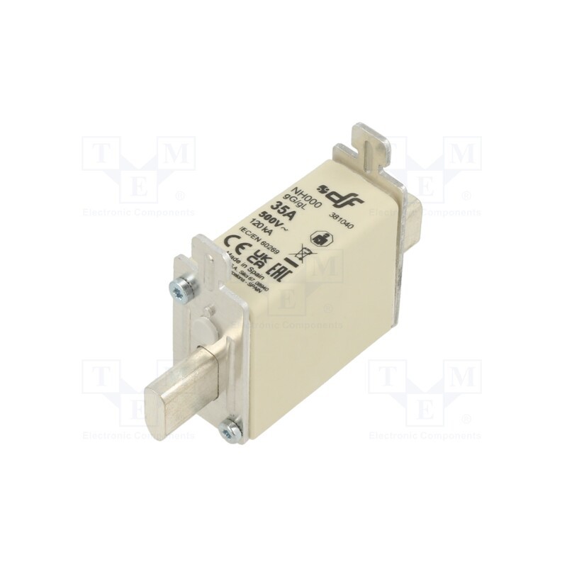 1 pcs x DF ELECTRIC - 381040 - Fuse: fuse, gG, 35A, 500VAC, 250VDC, ceramic, NH000