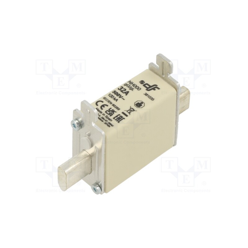 1 pcs x DF ELECTRIC - 381035 - Fuse: fuse, gG, 32A, 500VAC, 250VDC, ceramic, NH000