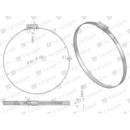 Clamping band 80 100, snail, width 9 mm