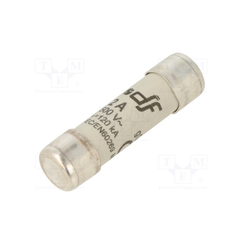1 pcs x DF ELECTRIC - 420102 - Fuse: fuse, gG, 2A, 500VAC, 250VDC, ceramic,cylindrical,industrial