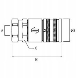 Flat quick connector ffh socket 1 4 internal 1 4 bsp