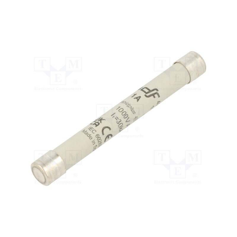 1 pcs x DF ELECTRIC - 494001 - Fuse: fuse, gS, 1A, 1kVAC, ceramic,industrial, 10x85mm
