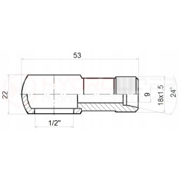 Connection m18x1 5 mesh 1 2 h 22 hydrolider