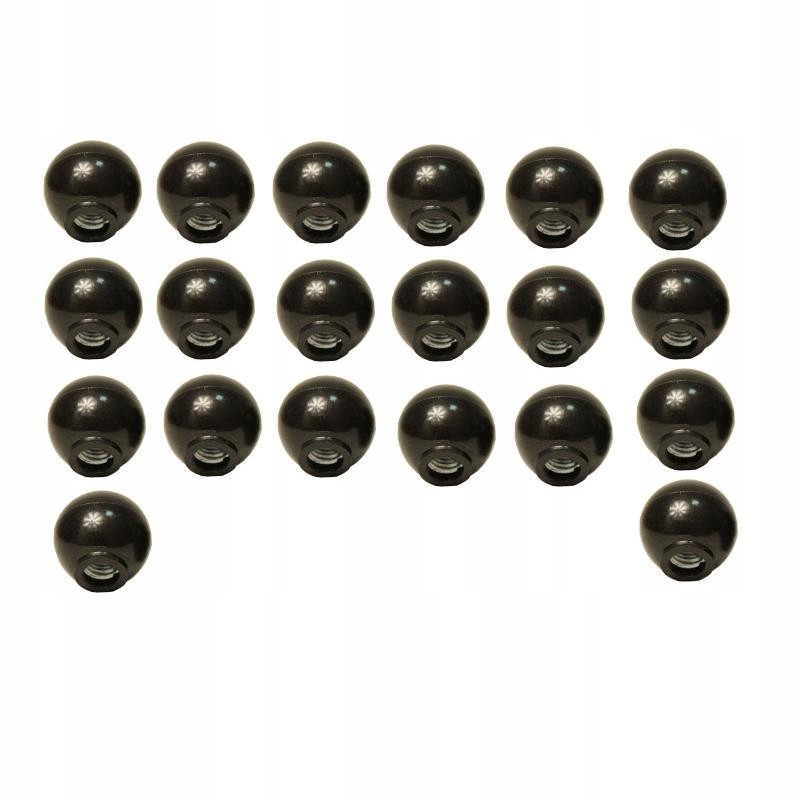 M10 B40 knob, black, large, set of 20 pieces