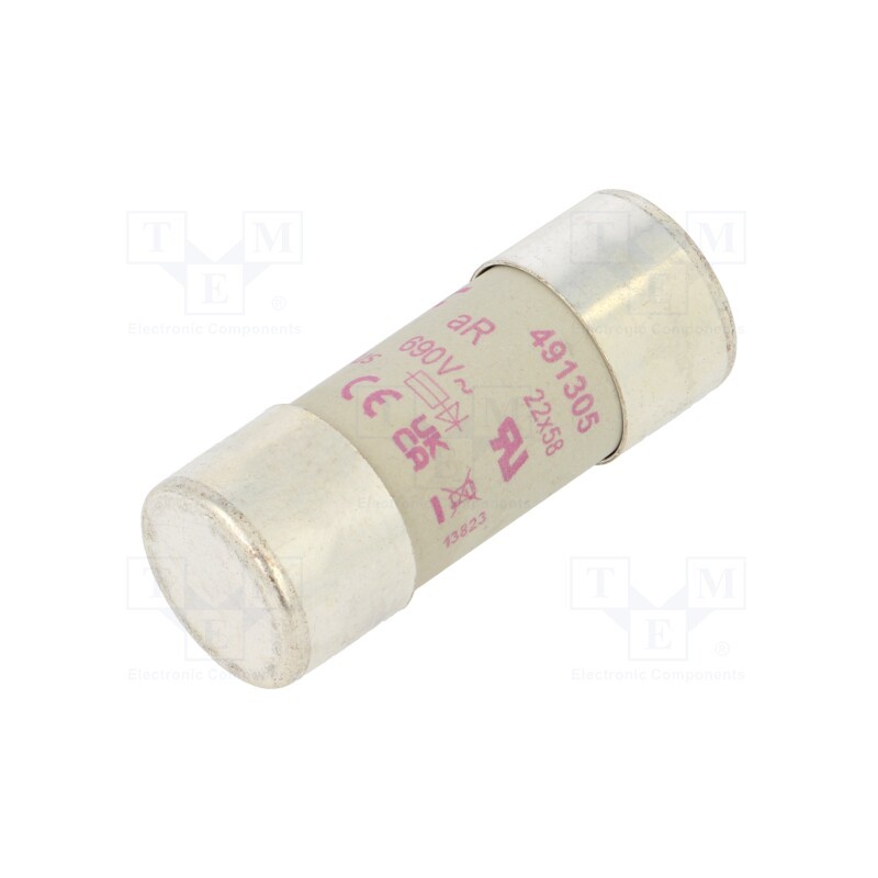 1 pcs x DF ELECTRIC - 491305 - Fuse: fuse, aR, 25A, 690VAC, 700VDC, 22x58mm
