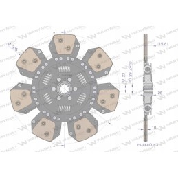 Ceramic clutch disc with case wary springs