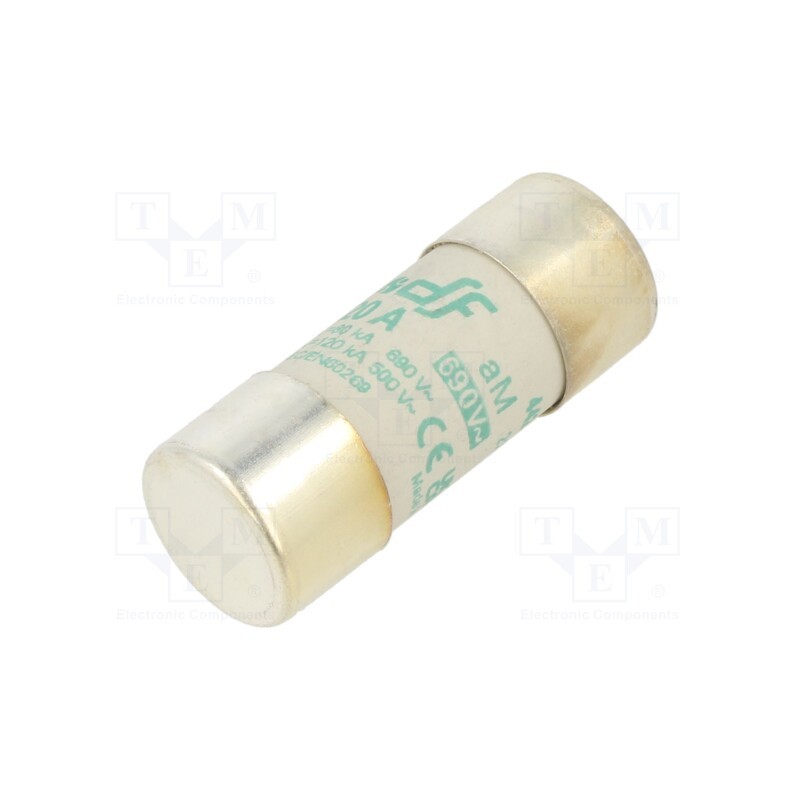 1 pcs x DF ELECTRIC - 442120 - Fuse: fuse, aM, 20A, 690VAC, ceramic,cylindrical,industrial