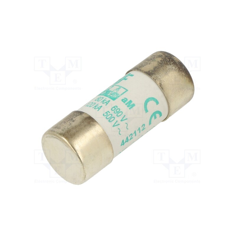 1 pcs x DF ELECTRIC - 442112 - Fuse: fuse, aM, 12A, 690VAC, ceramic,cylindrical,industrial