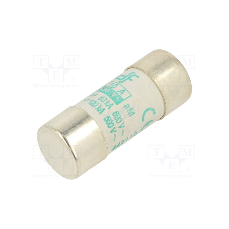 1 pcs x DF ELECTRIC - 442110 - Fuse: fuse, aM, 10A, 690VAC, ceramic,cylindrical,industrial