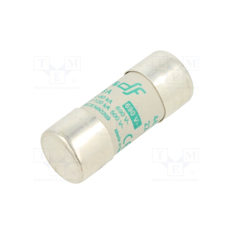 1 pcs x DF ELECTRIC - 442008 - Fuse: fuse, aM, 8A, 690VAC, ceramic,cylindrical,industrial