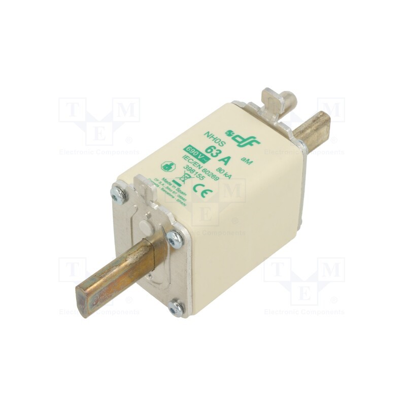 1 pcs x DF ELECTRIC - 398155 - Fuse: fuse, aM, 63A, 690VAC, NH0S