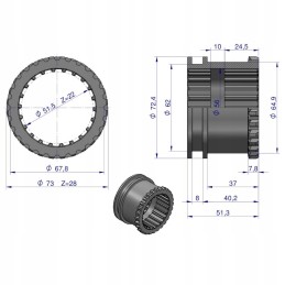 Original MF Landini reducer coupling sleeve