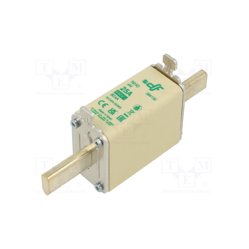 1 pcs x DF ELECTRIC - 384130 - Fuse: fuse, aM, 25A, 690VAC, NH0