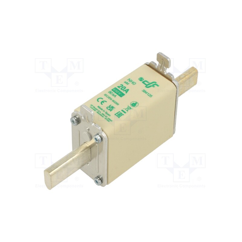 1 pcs x DF ELECTRIC - 384125 - Fuse: fuse, aM, 20A, 690VAC, NH0