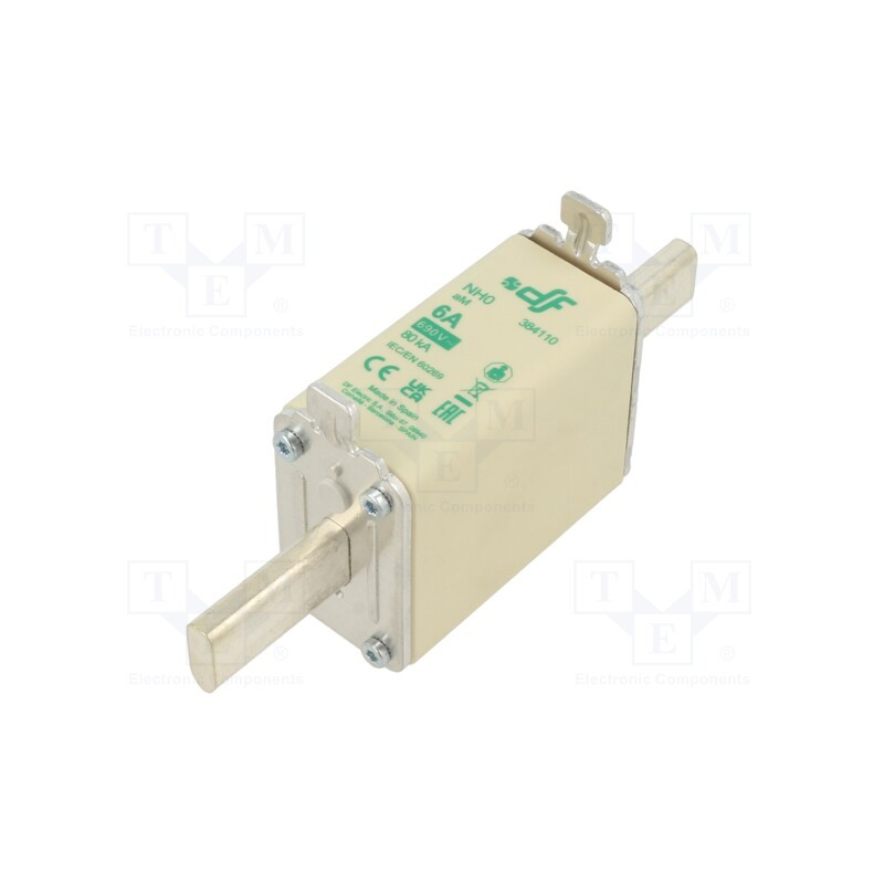 1 pcs x DF ELECTRIC - 384110 - Fuse: fuse, aM, 6A, 690VAC, NH0