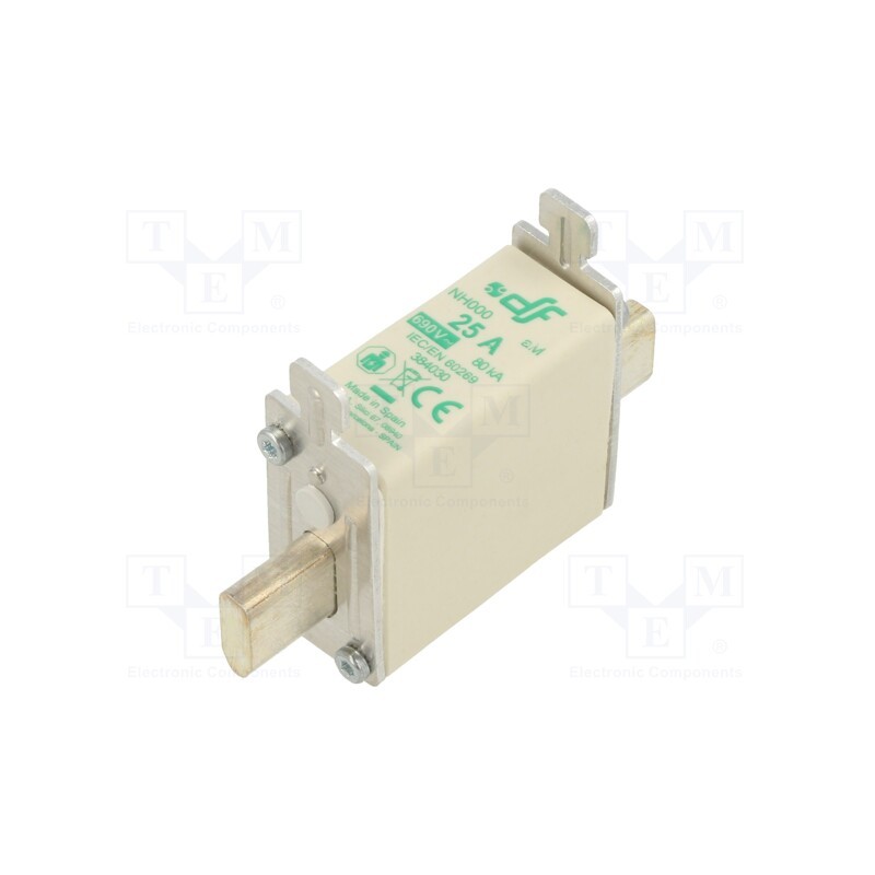 1 pcs x DF ELECTRIC - 384030 - Fuse: fuse, aM, 25A, 690VAC, NH000