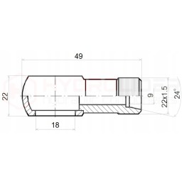 Eye connection, nipple thread M22x1 5 eyelet fi18