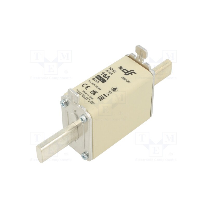 1 pcs x DF ELECTRIC - 382120 - Fuse: fuse, gG, 16A, 690VAC, 440VDC, ceramic, NH0