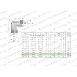 Metric hydraulic elbow BB M45x2 Warynski