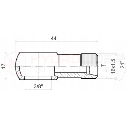 Eye connection, nipple thread M16x1 5, eyelet fi3 8