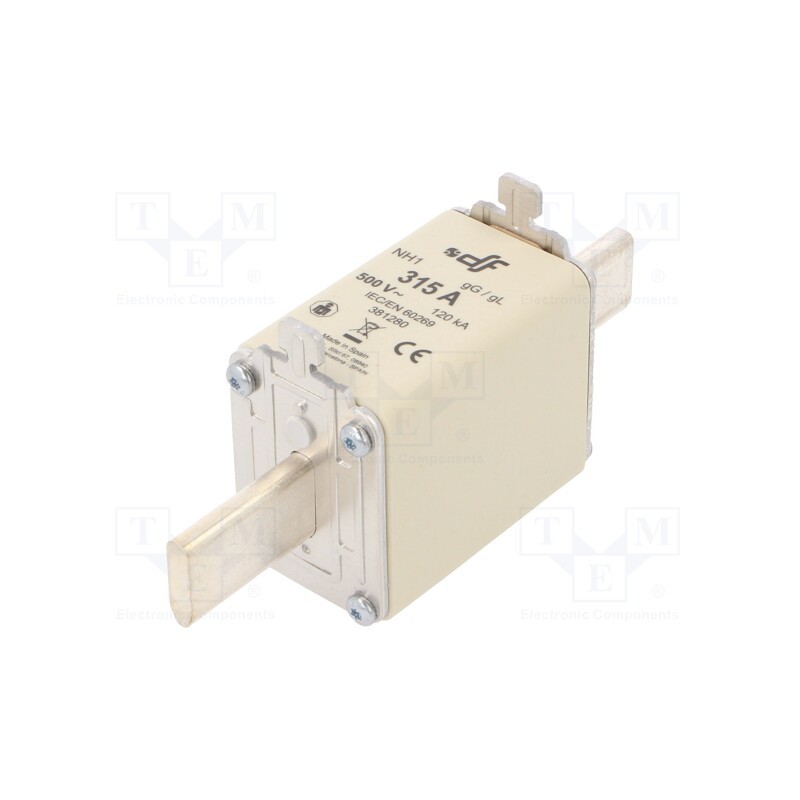 1 pcs x DF ELECTRIC - 381280 - Fuse: fuse, gG, 315A, 500VAC, 80VDC, ceramic, NH1