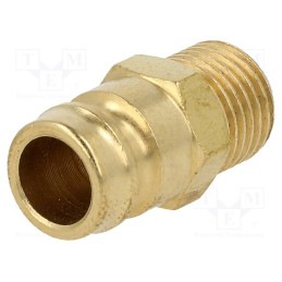 1 pcs x PNEUMAT-K09H GZ14 - Connector, connector pipe, max.15bar, Enclos.mat: brass, Seal: FPM