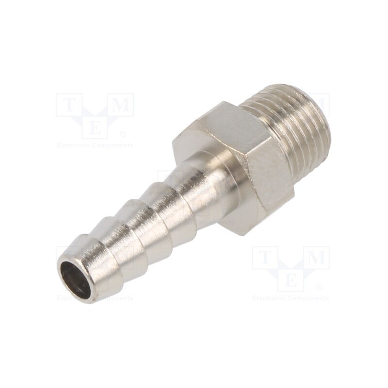 2 pcs x PNEUMAT-3040 7-1/8 - Push-in fitting, connector pipe, nickel plated brass, 7mm