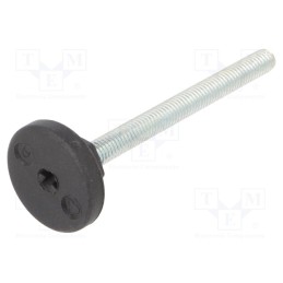 1 pcs x ELESA+GANTER - LX.25-SW13-M6X64-S - Foot, rigid,with screwdriver slot,with lever, Base dia: 25mm, M6