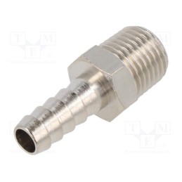 2 pcs x PNEUMAT-3040 8-1/8 - Push-in fitting, connector pipe, nickel plated brass, 8mm