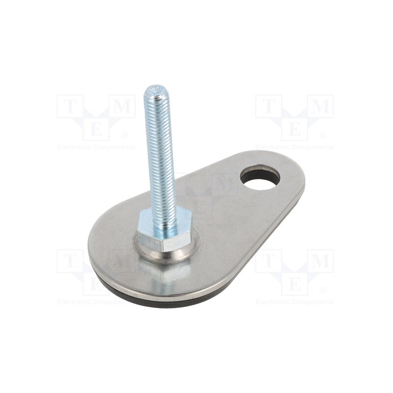 1 pcs x ELESA+GANTER - GN 42-50-M8-50-A3-S - Foot, Base dia: 50mm, M8, steel, Plunger length: 50mm, Plating: zinc