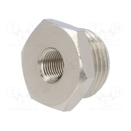 1 pcs x PNEUMAT-2090 1/2-1/8 - Nipple, reductive, nickel plated brass, Input thread: G 1/2'