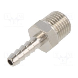 2 pcs x PNEUMAT-3040 6-1/4 - Push-in fitting, connector pipe, nickel plated brass, 6mm