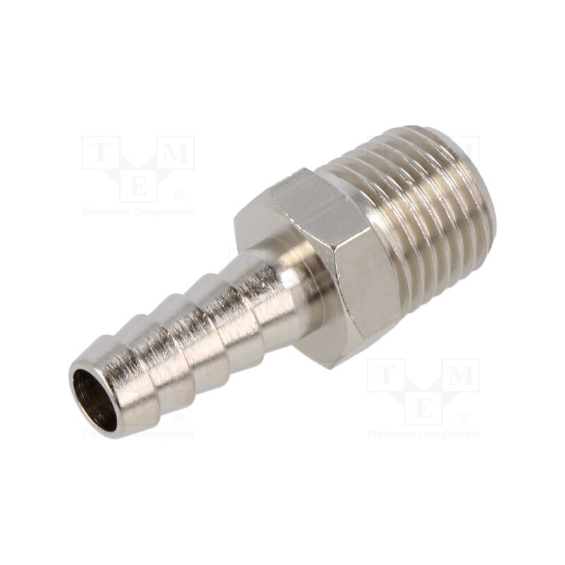 2 pcs x PNEUMAT-3040 8-1/4 - Push-in fitting, connector pipe, nickel plated brass, 8mm
