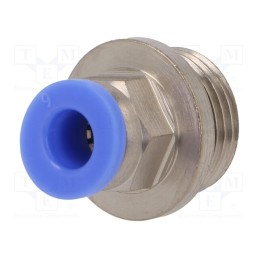 1 pcs x PNEUMAT-122.038-6 - Push-in fitting, straight, -0.95÷15bar, nickel plated brass
