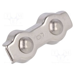 1 pcs x KRAFTBERG - ZLR2-6-A4 - Rope clamp duplex, acid resistant steel A4, for rope, Ørope: 6mm