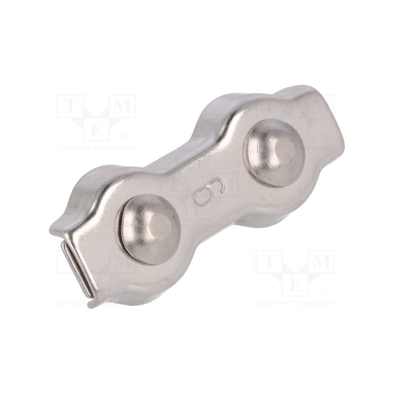 1 pcs x KRAFTBERG - ZLR2-6-A4 - Rope clamp duplex, acid resistant steel A4, for rope, Ørope: 6mm
