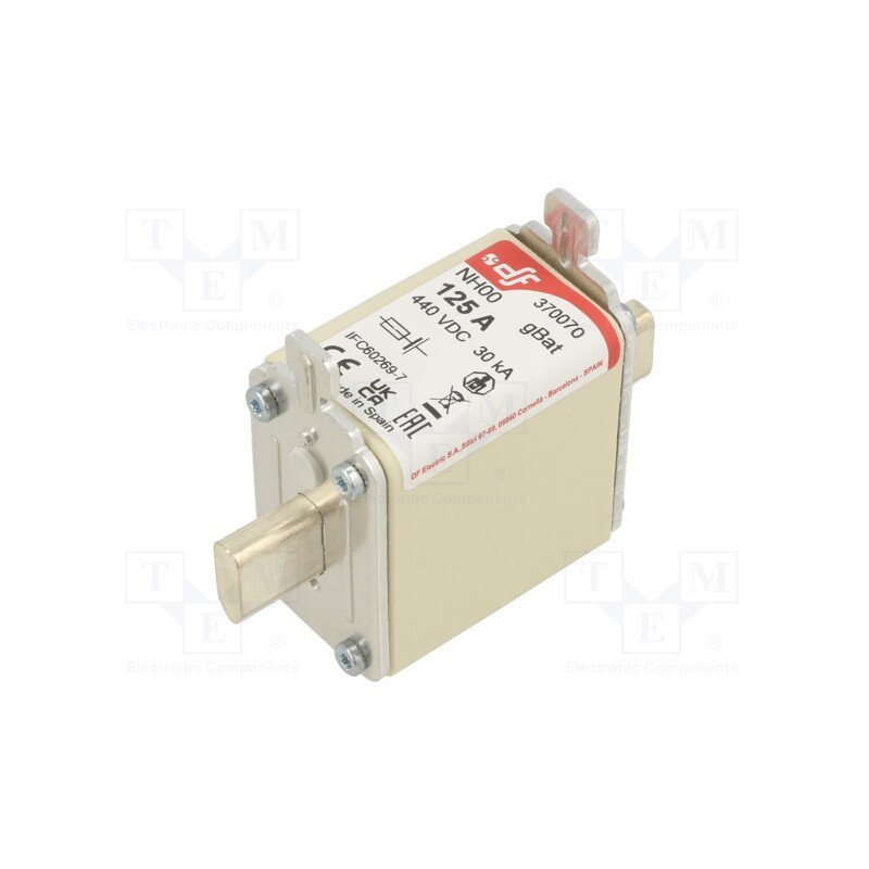 1 pcs x DF ELECTRIC - 370070 - Fuse: fuse, gBat, 125A, 440VDC, ceramic,industrial, NH00