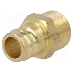 1 pcs x PNEUMAT-K09H GZ38 - Connector, connector pipe, max.15bar, Enclos.mat: brass, Seal: FPM