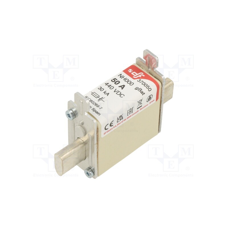 1 pcs x DF ELECTRIC - 370050 - Fuse: fuse, gBat, 50A, 440VDC, ceramic,industrial, NH000