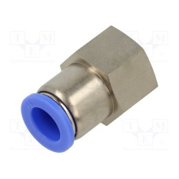 1 pcs x PNEUMAT-124.012-12 - Push-in fitting, straight, -0.95÷15bar, nickel plated brass