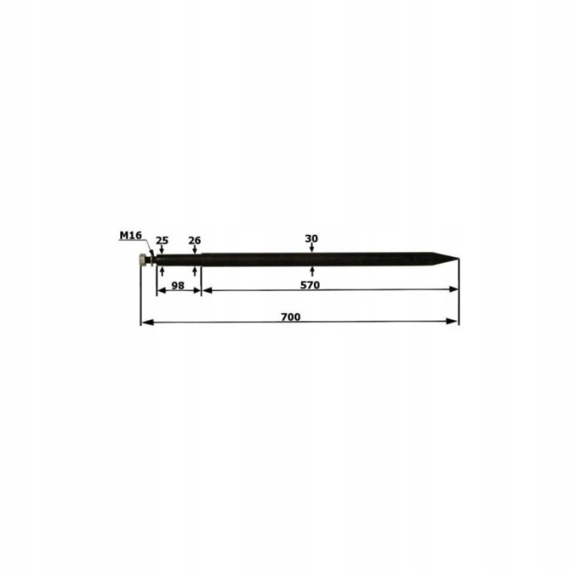 Straight loader 700mm m16x1 5 c 330 c 360