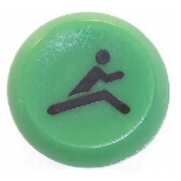 Quick button switch, round, green